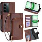 For Realme C71 4G Zipper Bag Leather Phone Case(Brown) - 1