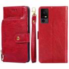 For TCL 40 XE 5G / 40X 5G T601D Zipper Bag Leather Phone Case(Red) - 1