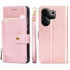 For Tecno Camon 20 Premier 5G Zipper Bag Leather Phone Case(Rose Gold) - 1