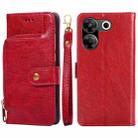 For Tecno Camon 20 Pro 5G Zipper Bag Leather Phone Case(Red) - 1