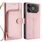 For Tecno Pova 6 5G Zipper Bag Leather Phone Case(Rose Gold) - 1