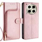 For Tecno Camon 30 Zipper Bag Leather Phone Case(Rose Gold) - 1