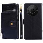 For Sharp Aquos R8 Pro SH-51D Zipper Bag Leather Phone Case(Black) - 1