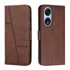 For OPPO A1 Pro/Reno8 T 5G Global Stitching Calf Texture Buckle Leather Phone Case(Brown) - 1