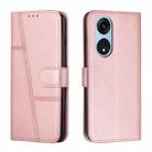 For OPPO A1 Pro/Reno8 T 5G Global Stitching Calf Texture Buckle Leather Phone Case(Rose Gold) - 1
