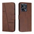 For Realme C53/Narzo N53 Stitching Calf Texture Buckle Leather Phone Case(Brown) - 1