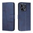 For Realme C53/Narzo N53 Stitching Calf Texture Buckle Leather Phone Case(Blue) - 1