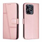 For Realme C53/Narzo N53 Stitching Calf Texture Buckle Leather Phone Case(Rose Gold) - 1