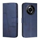 For Realme 11 Stitching Calf Texture Buckle Leather Phone Case(Blue) - 1