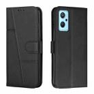 For Realme 9i 5G/V20 5G/V30t/V30 Stitching Calf Texture Buckle Leather Phone Case(Black) - 1