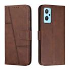 For Realme 9i 5G/V20 5G/V30t/V30 Stitching Calf Texture Buckle Leather Phone Case(Brown) - 1