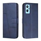 For Realme 9i 5G/V20 5G/V30t/V30 Stitching Calf Texture Buckle Leather Phone Case(Blue) - 1