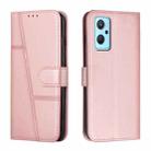 For Realme 9i 5G/V20 5G/V30t/V30 Stitching Calf Texture Buckle Leather Phone Case(Rose Gold) - 1