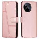 For Realme 11 4G Stitching Calf Texture Buckle Leather Phone Case(Rose Gold) - 1