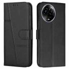 For Realme 11 5G Stitching Calf Texture Buckle Leather Phone Case(Black) - 1