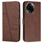 For Realme 11 5G Stitching Calf Texture Buckle Leather Phone Case(Brown) - 1