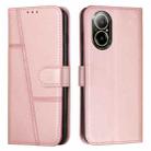 For Realme C67 4G Global Stitching Calf Texture Buckle Leather Phone Case(Rose Gold) - 1