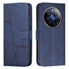 For Realme 12 Pro+ Stitching Calf Texture Buckle Leather Phone Case(Blue) - 1