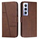 For Realme C65 4G Stitching Calf Texture Buckle Leather Phone Case(Brown) - 1