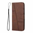 For Realme C65 4G Stitching Calf Texture Buckle Leather Phone Case(Brown) - 2