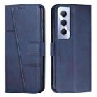 For Realme C65 4G Stitching Calf Texture Buckle Leather Phone Case(Blue) - 1