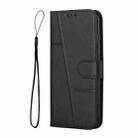 For Realme C63 Stitching Calf Texture Buckle Leather Phone Case(Black) - 2