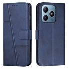 For Realme C63 Stitching Calf Texture Buckle Leather Phone Case(Blue) - 1