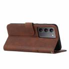 For Realme C75 / V60 Pro Stitching Calf Texture Buckle Leather Phone Case(Brown) - 3