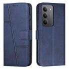 For Realme C75 / V60 Pro Stitching Calf Texture Buckle Leather Phone Case(Blue) - 1