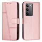 For Realme C75 / V60 Pro Stitching Calf Texture Buckle Leather Phone Case(Rose Gold) - 1