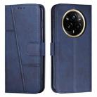 For Realme 14 Pro Stitching Calf Texture Buckle Leather Phone Case(Blue) - 1