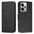 For Realme 14 / P3 5G / 14T 5G Stitching Calf Texture Buckle Leather Phone Case(Black) - 1