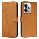 For Realme 14 / P3 5G / 14T 5G Stitching Calf Texture Buckle Leather Phone Case(Yellow) - 1