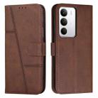 For Realme C71 4G Stitching Calf Texture Buckle Leather Phone Case(Brown) - 1