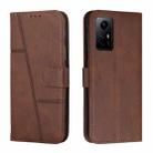 For Xiaomi Redmi Note 12S 4G Global Stitching Calf Texture Buckle Leather Phone Case(Brown) - 1