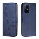 For Xiaomi Redmi Note 12S 4G Global Stitching Calf Texture Buckle Leather Phone Case(Blue) - 1