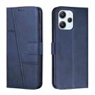 For Xiaomi Redmi 12 4G Stitching Calf Texture Buckle Leather Phone Case(Blue) - 1