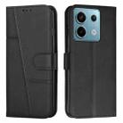 For Xiaomi Redmi Note 13 Pro 4G Global Stitching Calf Texture Buckle Leather Phone Case(Black) - 1