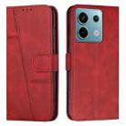 For Xiaomi Redmi Note 13 Pro 4G Global Stitching Calf Texture Buckle Leather Phone Case(Red) - 1