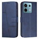 For Xiaomi Redmi Note 13 Pro 4G Global Stitching Calf Texture Buckle Leather Phone Case(Blue) - 1