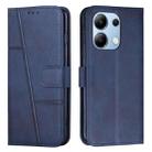 For Xiaomi Redmi Note 13 4G Global Stitching Calf Texture Buckle Leather Phone Case(Blue) - 1