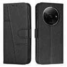 For Xiaomi Redmi A3 Stitching Calf Texture Buckle Leather Phone Case(Black) - 1