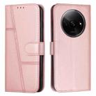 For Xiaomi Redmi A3 Stitching Calf Texture Buckle Leather Phone Case(Rose Gold) - 1