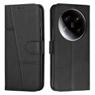For Xiaomi 14 Ultra Stitching Calf Texture Buckle Leather Phone Case(Black) - 1