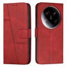 For Xiaomi 14 Ultra Stitching Calf Texture Buckle Leather Phone Case(Red) - 1
