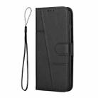 For Xiaomi Redmi Turbo 3 Stitching Calf Texture Buckle Leather Phone Case(Black) - 2