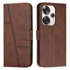 For Xiaomi Redmi Turbo 3 Stitching Calf Texture Buckle Leather Phone Case(Brown) - 1