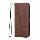 For Xiaomi Redmi Turbo 3 Stitching Calf Texture Buckle Leather Phone Case(Brown) - 2