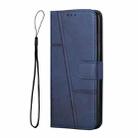 For Xiaomi Redmi Turbo 3 Stitching Calf Texture Buckle Leather Phone Case(Blue) - 2