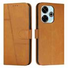 For Xiaomi Redmi  13 4G Stitching Calf Texture Buckle Leather Phone Case(Yellow) - 1